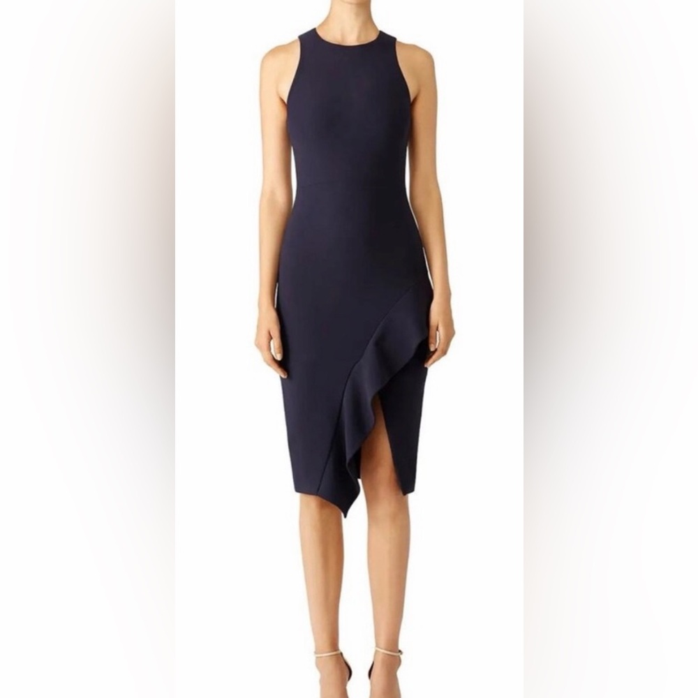 Cinq à Sept Midnight Blue Asymmetrical Dress